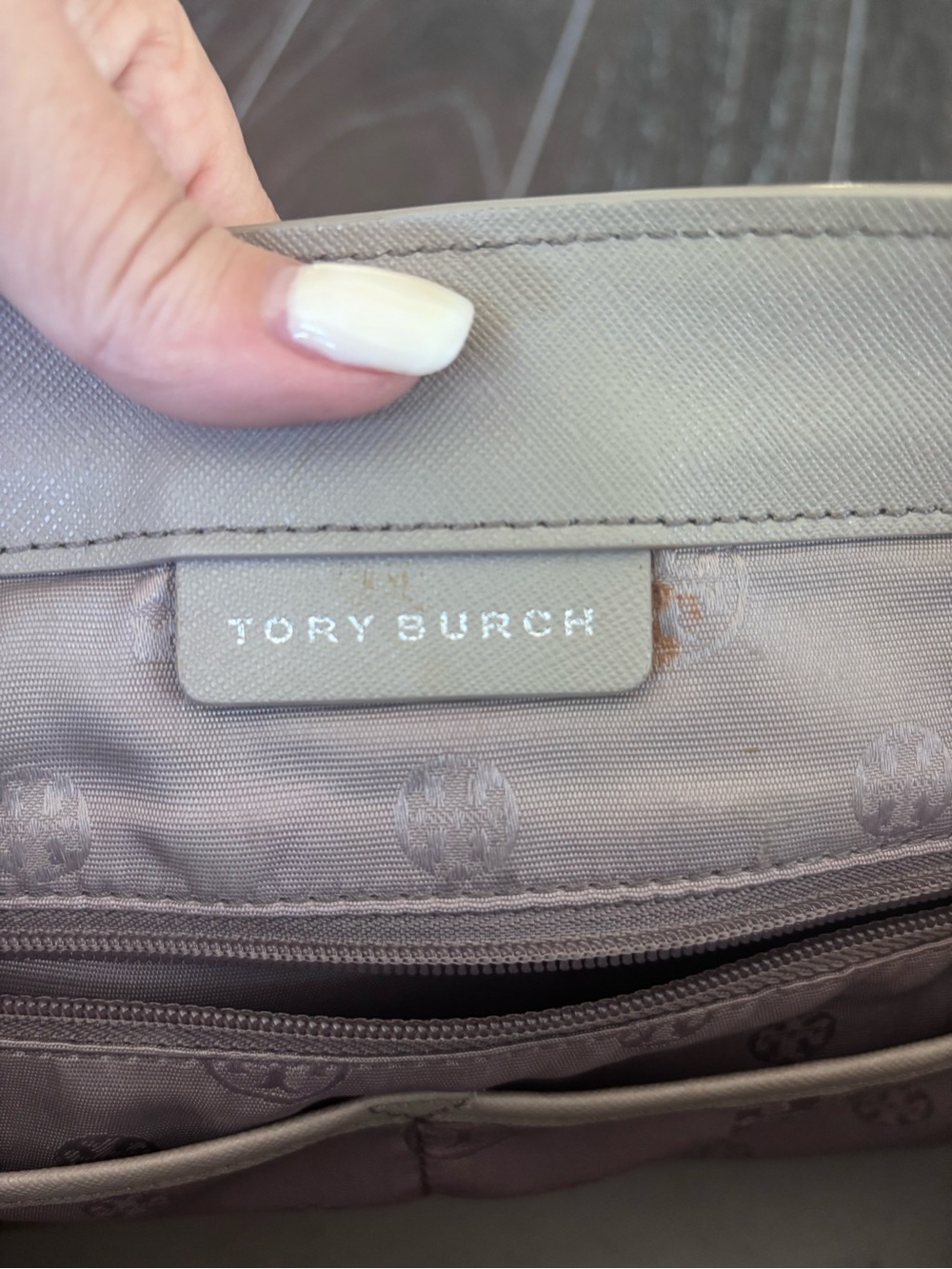 Tory Burch Taupe/Gray Computer bag - Picture 8 of 12